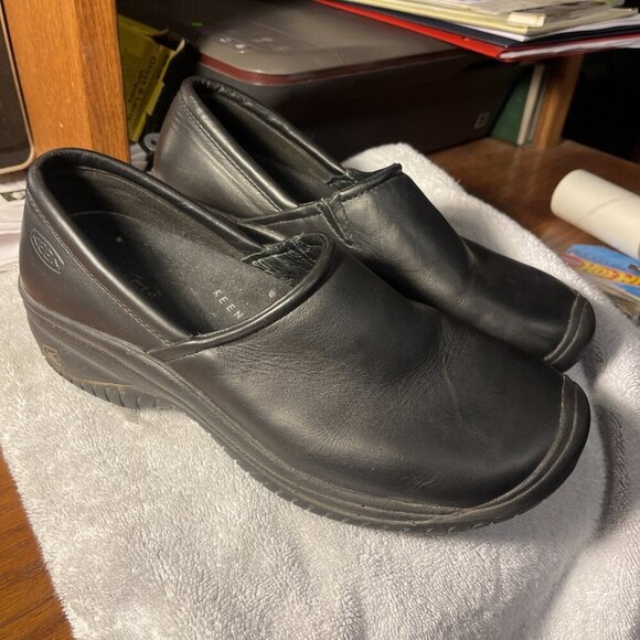 KEEN Utility Women's 11 PTC Work Shoes Slip On Black #1006987 Oil & Slip Resist - Picture 1 of 8